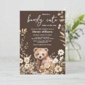 かわいいクマの水彩画の男の子ベイビーシャワーの招待状 招待状 (スタンド正面)