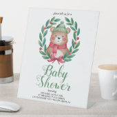 かわいいクマの水彩赤ちゃんシャワー 台座サイン (インサイチュ)