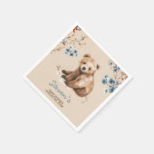 かわいいクマの水色の少年の赤ちゃんシャワーの招待 スタンダードカクテルナプキン (角)