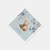 かわいいクマの水色の少年の赤ちゃんシャワーの招待 スタンダードカクテルナプキン (角)