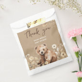 かわいいクマの水色の少年の赤ちゃんシャワーの招待 フェイバーバッグ (封をした状態)