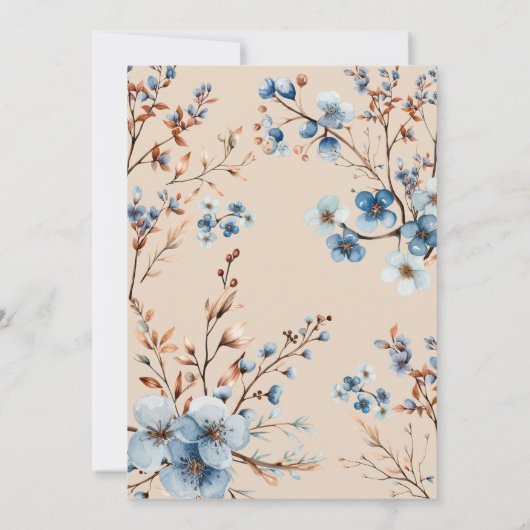 かわいいクマの水色の少年の赤ちゃんシャワーの招待 招待状 (裏面)