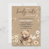 かわいいクマの水色の少年の赤ちゃんシャワーの招待 招待状 (正面)