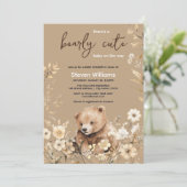 かわいいクマの水色の少年の赤ちゃんシャワーの招待 招待状 (スタンド正面)