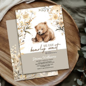 かわいいクマの水色の少年の赤ちゃんシャワーの招待 招待状