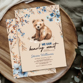 かわいいクマの水色の少年の赤ちゃんシャワーの招待 招待状