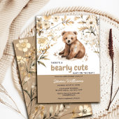 かわいいクマの水色の少年の赤ちゃんシャワーの招待 招待状