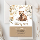 かわいいクマの水色の少年の赤ちゃんシャワーの招待 招待状