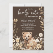 かわいいクマの水色の少年の赤ちゃんシャワーの招待 招待状 (正面)