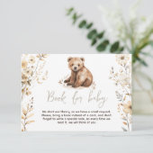 かわいいクマの水色の男の子の赤ちゃんシャワーカード エンクロージャーカード (スタンド正面)