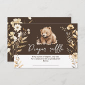 かわいいクマの水色の男の子の赤ちゃんシャワーカード エンクロージャーカード (正面/裏面)