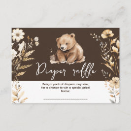 かわいいクマの水色の男の子の赤ちゃんシャワーカード エンクロージャーカード