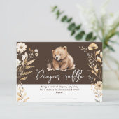 かわいいクマの水色の男の子の赤ちゃんシャワーカード エンクロージャーカード (スタンド正面)