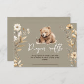 かわいいクマの水色の男の子の赤ちゃんシャワーカード エンクロージャーカード (正面/裏面)