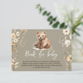 かわいいクマの水色の男の子の赤ちゃんシャワーカード エンクロージャーカード (スタンド正面)