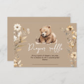 かわいいクマの水色の男の子の赤ちゃんシャワーカード エンクロージャーカード (正面/裏面)