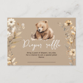 かわいいクマの水色の男の子の赤ちゃんシャワーカード エンクロージャーカード