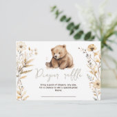 かわいいクマの水色の男の子の赤ちゃんシャワーカード エンクロージャーカード (スタンド正面)