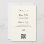 かわいいクマの漁師がベイビーシャワーの道にいます 招待状 (裏面)