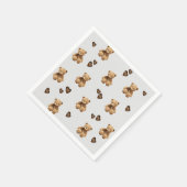 かわいいクマの漫画 スタンダードカクテルナプキン (角)