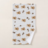 かわいいクマの漫画 バスタオルセット (ハンドタオル)