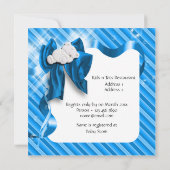 かわいいクマの男の子ベビーシャワー 招待状 (裏面)