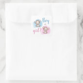 かわいいクマの男の子？女の子？ジェンダー発表シャワー スクエアシール (バッグ)