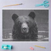 かわいいクマの白黒の切り離し 薄葉紙 (クラフト)