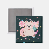 かわいいクマの磁石 マグネット (正面/裏面)