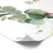 かわいいクマの緑のシャワー男女兼用へようこそ ポスター (角)