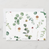 かわいいクマの緑男女兼用の赤ちゃんシャワー サンキューカード (裏面)