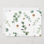 かわいいクマの緑男女兼用の赤ちゃんシャワーInvi 招待状 (裏面)