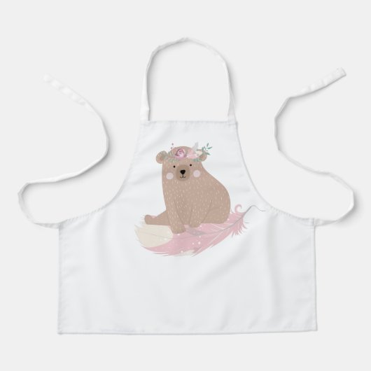 かわいいクマの羽 エプロン (正面)