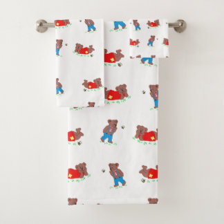 かわいいクマの蜂の巣 バスタオルセット