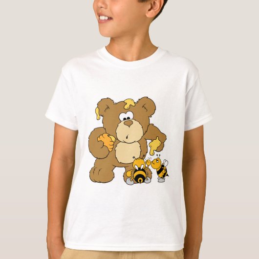 かわいいクマの蜂蜜盗み Tシャツ (正面)