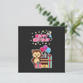 かわいいクマの誕生日お祝い - 愛らしいキャラクター カード (スタンド正面)