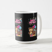 かわいいクマの誕生日お祝い - 愛らしいキャラクター コーヒーマグカップ (正面右)
