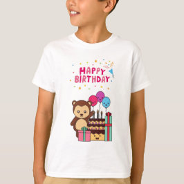 かわいいクマの誕生日お祝い - 愛らしいキャラクター Tシャツ