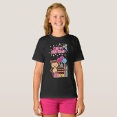 かわいいクマの誕生日お祝い - 愛らしいキャラクター Tシャツ (正面フル)