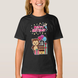 かわいいクマの誕生日お祝い - 愛らしいキャラクター Tシャツ