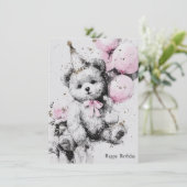 かわいいクマの誕生日カード (スタンド正面)