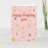かわいいクマの誕生日カード カード (正面)