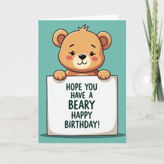 かわいいクマの誕生日カード カード (正面)