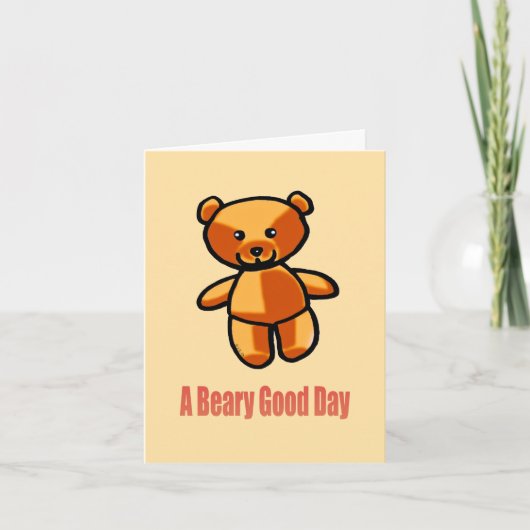 かわいいクマの誕生日カード – A Beary Good Day カード (正面)