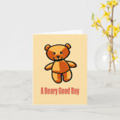 かわいいクマの誕生日カード – A Beary Good Day カード (黄色い花)