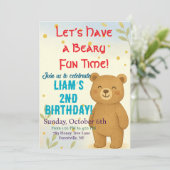 かわいいクマの誕生日パーティーの招子供へ待 招待状 (スタンド正面)