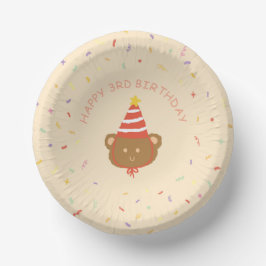 かわいいクマの誕生日パーティー用ペーパーボウル ペーパーボウル
