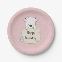 かわいいクマの誕生日 ペーパープレート