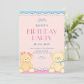 かわいいクマの誕生日 招待状 (スタンド正面)