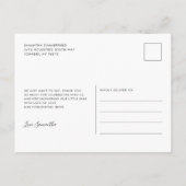 かわいいクマの赤ちゃんシャワーありがとう インビテーションポストカード (裏面)